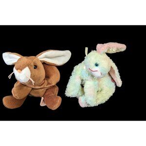 TY Beanie Babies Bunny Rabbit  Cotton ball Ears Plush Stuffed Animals 8" vintage